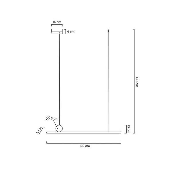 Lampa wisząca WAND 80 złota - Moosee